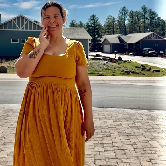 Christy Dawn Dresses & Skirts - Christy Dawn dress Scarlett mustard gauze Cottagecore Dress XL